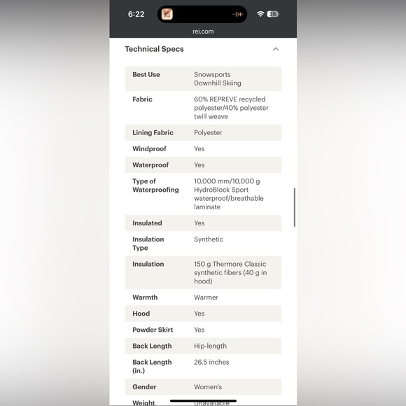 Obermeyer Tuscany II Insulated Jacket - size 8 - Picture 7 of 7